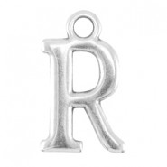 DQ metalen letter bedel R Antiek zilver